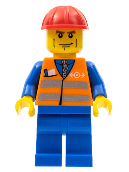 LEGO Orange Vest with Safety Stripes (trn231) minifigure