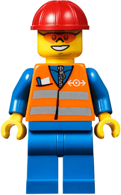 LEGO Orange Vest with Safety Stripes (trn241) Town / City Minifigure