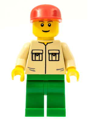 Shirt with 2 Pockets No Collar, Green Legs, Red Cap