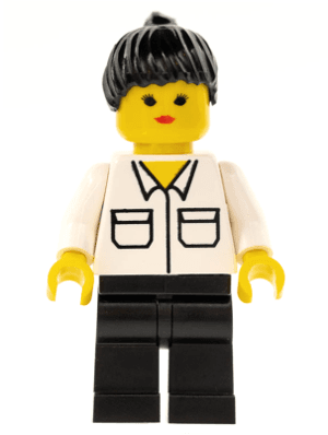 Shirt with 2 Pockets, Black Legs, Black Ponytail Hair