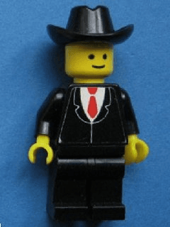 Patron - Black Suit with Red Tie (Torso Sticker), Black Legs, Black Cowboy Hat