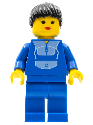 LEGO Jogging Suit Black Ponytail Hair (twn046) Town / City Minifigure