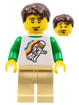 LEGO Classic Space Minifigure Floating Pattern Dark Brown Short Tousled Hair (twn079) minifigure