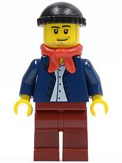 LEGO Dark Blue Jacket Light Blue Shirt Red Bandana Black Knit Cap (twn148) minifigure