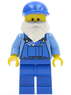 LEGO Janitor White Beard (twn160) Town / City Minifigure