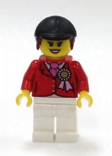 Red Riding Jacket with Award Ribbon, White Legs, Black Riding Helmet