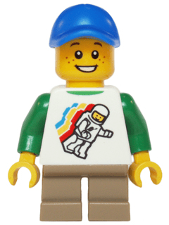 LEGO Classic Space Minifigure Floating Pattern Blue Short Bill Cap (twn208) Town / City Minifigure