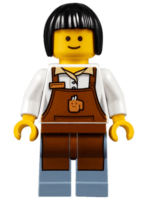 LEGO Barista with Gray Shading at Sides (twn270) Town / City Minifigure