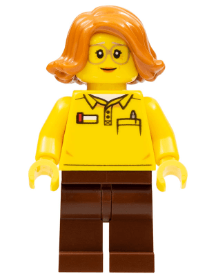 LEGO Female Toy Store Worker (LEGO Logo on Reverse of Torso) (twn381) Town / City Minifigure