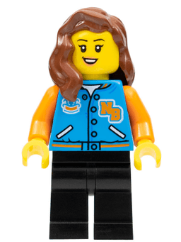 LEGO Female with Sports Jacket Reddish Brown Hair (twn393) minifigure