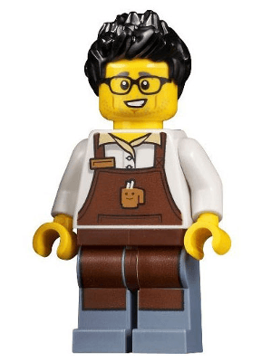 LEGO Coffee Vendor (twn423) Town / City Minifigure
