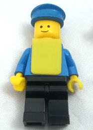 LEGO Plain Blue Torso with Blue Arms Blue Hat Yellow Vest (twn448) Town / City Minifigure