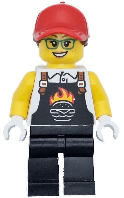 LEGO Burger Truck Vendor (twn495) Town / City Minifigure