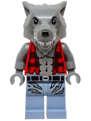 Werewolf - Torn Red Flannel Shirt, Bare Chest with Fur and Muscles, Sand Blue Legs with Belt and Tears