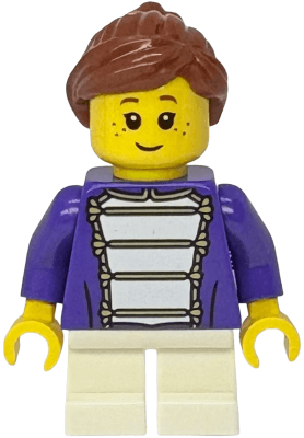 Shopping Street Child - Girl, Dark Purple Marching Band Jacket, White Short Legs, Reddish Brown Hair