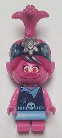 Poppy - Dark Blue Jacket, Flat Silver Flower