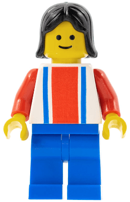 LEGO Vertical Lines Red & Blue (ver017) Town / City Minifigure