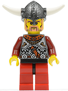 Viking Red Chess Pawn - Horns Glued to Helmet