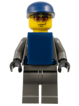 Police - Security Guard, Dark Gray Legs, Dark Blue Cap, Dark Blue Vest
