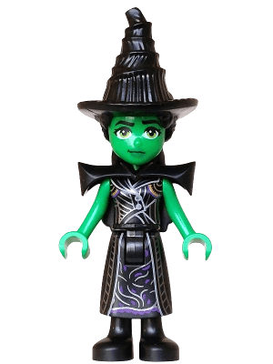 Elphaba - Mini Doll, Black Coat over Dress, Hat, Shoulder Pads