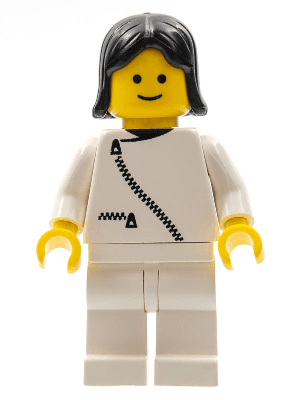 Jacket with Zipper - White, White Legs, Black Female Hair