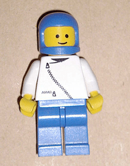 Jacket with Zipper - White, Blue Legs, Blue Classic Helmet