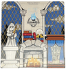 Plastic Backdrop 3D with Ravenclaw Common Room Pattern