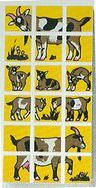 Paper Duplo Mosaic Picture Puzzle Key Card from Set 1078 - Goat