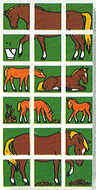 Paper Duplo Mosaic Picture Puzzle Key Card from Set 1078 - Horse