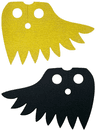 Minifigure Cape Cloth with 8 Points, Asymmetrical - Traditional Starched Fabric with Yellow and Black Sides