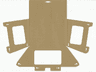 Cloth Vehicle Roof with Folds, 2 Side Windows and Back Window with Black and Dark Tan Sides (Jeep Wrangler)