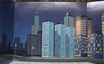 Paper Part for Set 1349 - Cardboard Backdrop with Nighttime City Skyline Pattern