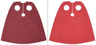 Minifigure Cape Cloth, Standard - Spongy Stretchable Fabric - 3.9cm Height with Dark Red and Red Sides