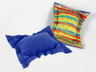 Scala Cloth Pillow Small with Violet and Multicolored Stripes Sides