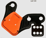 Plastic Pauldron with 3 Large Holes and 6 Small Holes and Black and Orange SW Stormtrooper Commander Pattern