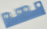 Minifigure Skirt Cloth with 4 Holes, Length 10mm, White with Blue Gingham Design Side, Pale Side