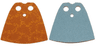Minifigure Cape Cloth, Standard - Starched Fabric - 4.0cm Height with Dark Orange with Orange Ornaments Pattern and Sand Blue Sides