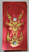 Plastic Flag with Red and Gold Flames Pattern