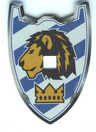 Plastic Shield (Undetermined Type) for Large Figures with Knights Kingdom King Mathias Lion Head and Crown Pattern