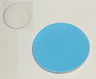 Duplo, Cloth Carpet 4 x 4 Round with White and Medium Azure Sides, One Side Plush