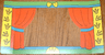 Plastic Part for Sets  3615 and 9131 - Theater Backdrop with Curtains and Stage