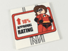 Tile 6 x 6 with Bottom Tubes, Textured Surface with Mrs. Incredible, Arrow and '18% APPROVAL RATING' Sign Pattern