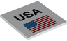 Tile 6 x 6 with Bottom Tubes, Textured Surface with 'USA' and United States of America Flag Pattern