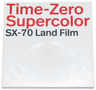 Tile 6 x 6 with Bottom Tubes, Textured Surface with Red 'Time-Zero Supercolor' and Black 'SX-70 Land Film' Pattern