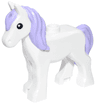 Horse, Foal with Stud on Back with Molded Lavender Tail and Long Mane with Hole and Printed Black Eyes Pattern
