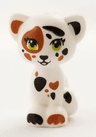 Cat, Mini Doll Style, Sitting with Lime Eyes, Eyelashes, Black and Dark Orange Inner Ears, Patches and Paws Pattern (Friends Vega)