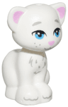 Cat, Friends Style, Sitting with Dark Azure Eyes, Bright Pink Inner Ears and Nose, Dark Bluish Gray Eyebrows, Whiskers and Fur Pattern (Bella)