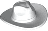 Minifigure, Headgear Hat, Very Wide Brim, Outback Style (Fedora)