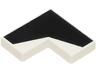 Tile 2 x 2 Corner with Black Angled Stripe Pattern