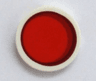 Tile, Round 2 x 2 with Bottom Stud Holder with Red Circle Stylized Red Sun Pattern